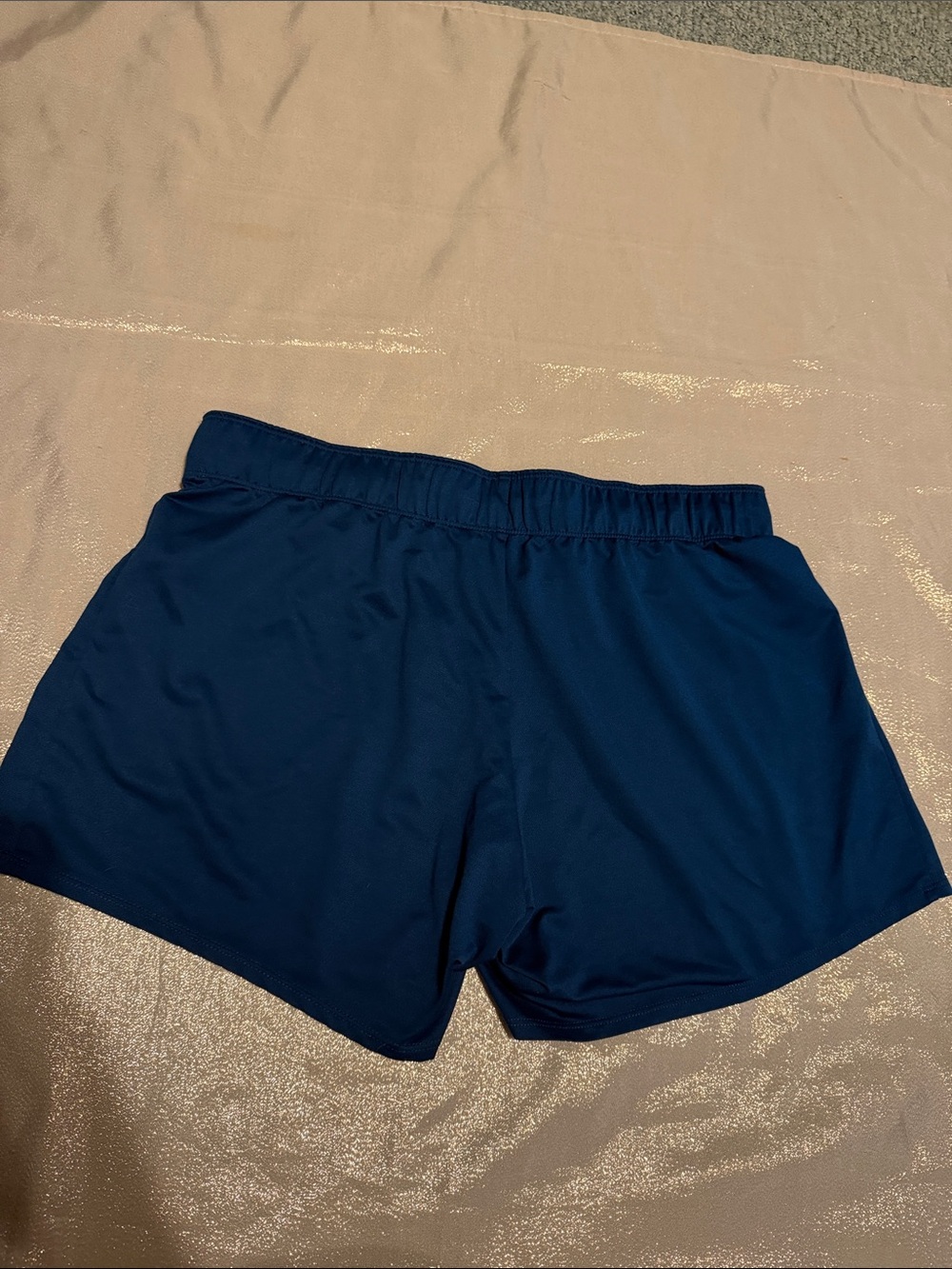 Nike Women's Dark Blue Athletic Shorts with White Swoosh - Picture 3 of 3